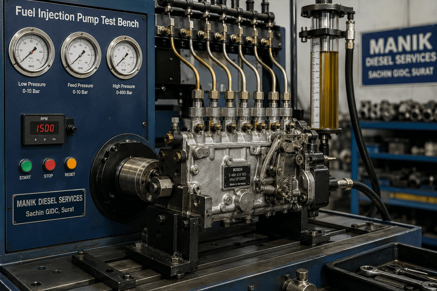 Close-up image of a diesel generator component